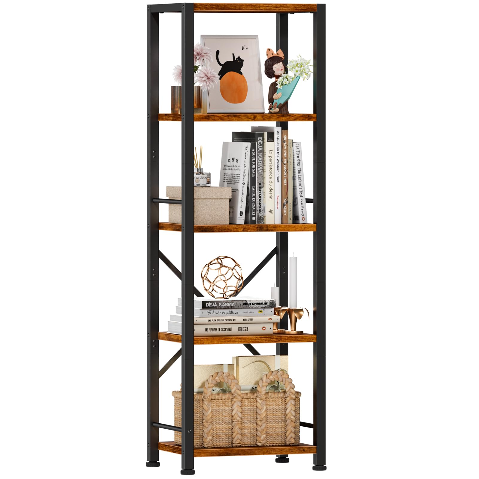 Furologee Tall Narrow Bookshelf
