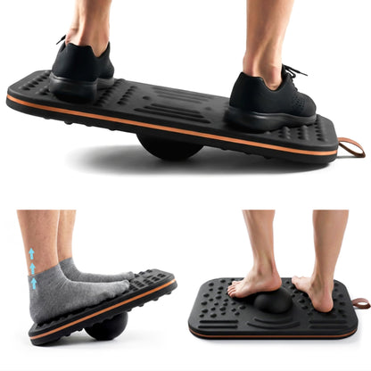 ERGO COLLECT 2-In-1 Standing Desk Balance Board & Foot Mat, Black