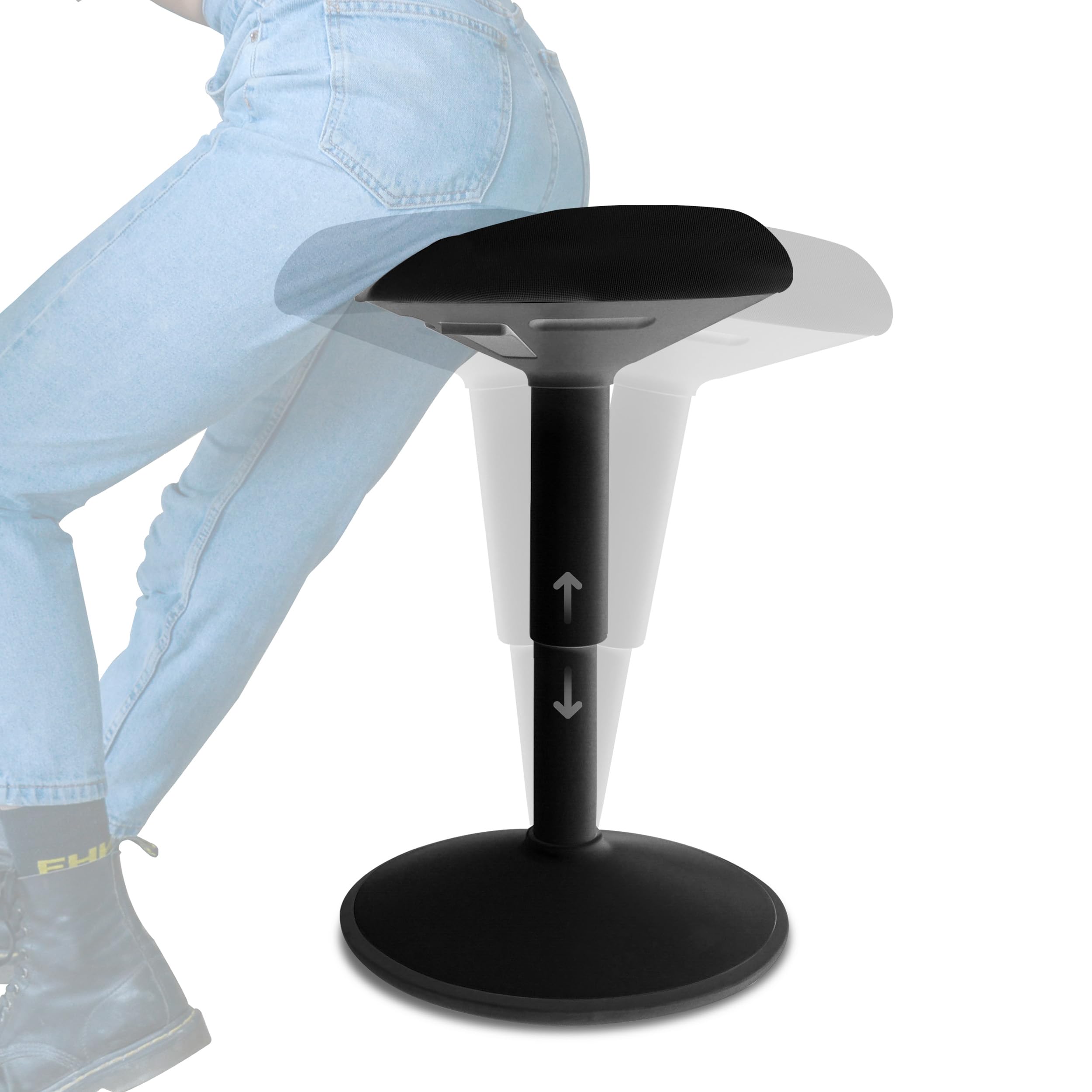 Adjustable Ergonomic Wobble Stool with Swivel Seat & Rocking Motion
