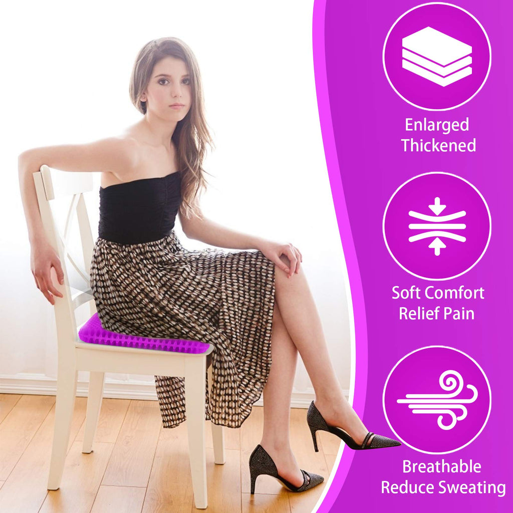 Large Gel Seat Cushion with Breathable Cover for Office Chairs