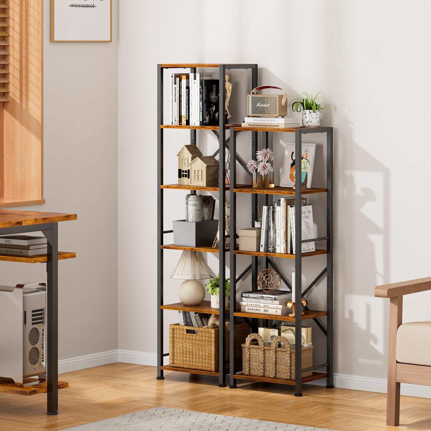 Furologee Tall Narrow Bookshelf