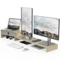Fenge Triple Monitor Stand with Srorage Drawer, Adjustable Length and Angle