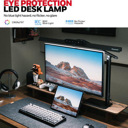 LED Desk Lamp with Clamp Mount & Adjustable Color Modes