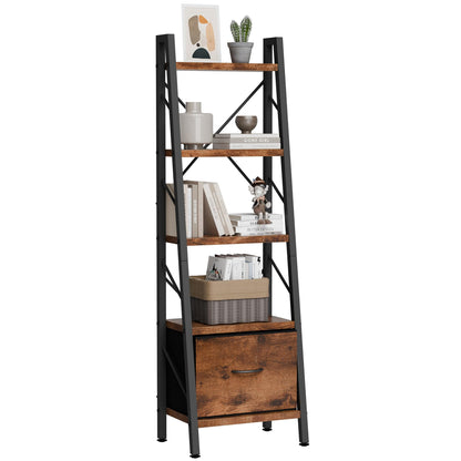 Shintenchi 5 Tier Bookshelf with Drawers