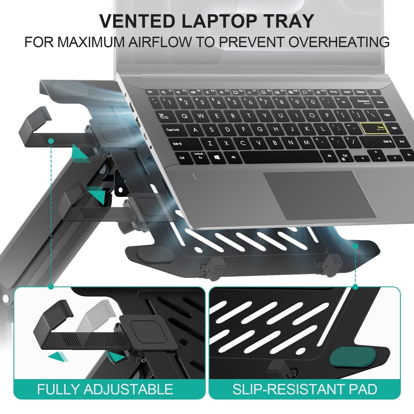 WALI Laptop Adjustable/Full Adjustable/Wall/Pegboard/Car Mounts