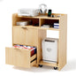 Modern Fluted File Cabinet with Lateral Storage Design