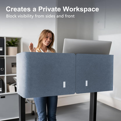 L-Shaped Desk Privacy Panel with Acoustic Divider Design