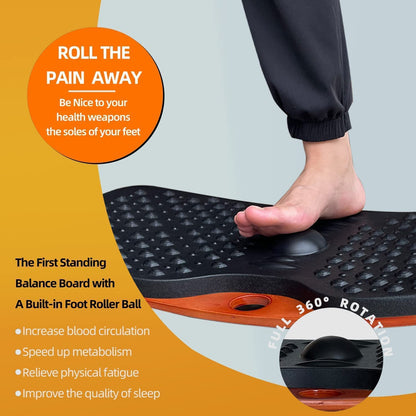 Standing Desk Balance Board with Anti-Fatigue Comfort Mat Design