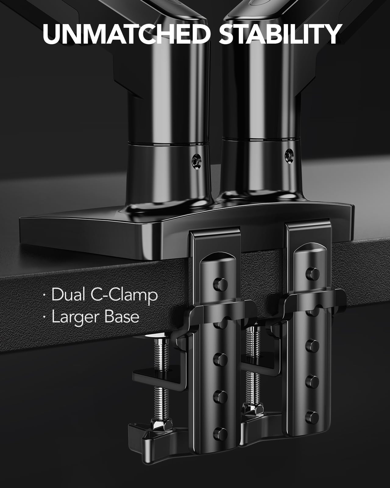Dual Monitor Arm Mount with Adjustable VESA Desk Stand