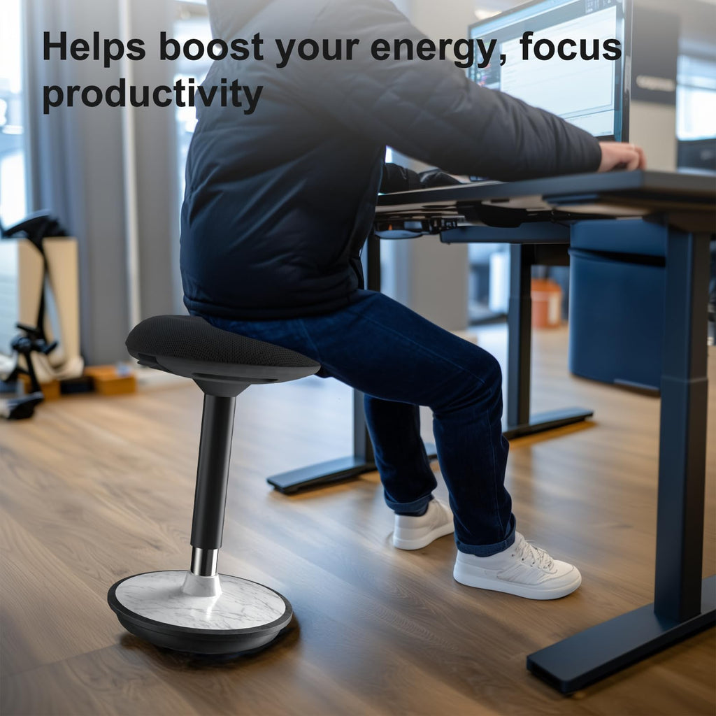 Adjustable Wobble Stool with 360° Motion & Ergonomic Base