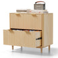 Modern Fluted File Cabinet with Lateral Storage Design