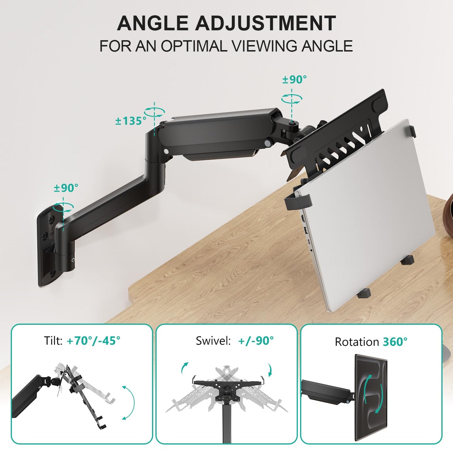 WALI Laptop Adjustable/Full Adjustable/Wall/Pegboard/Car Mounts