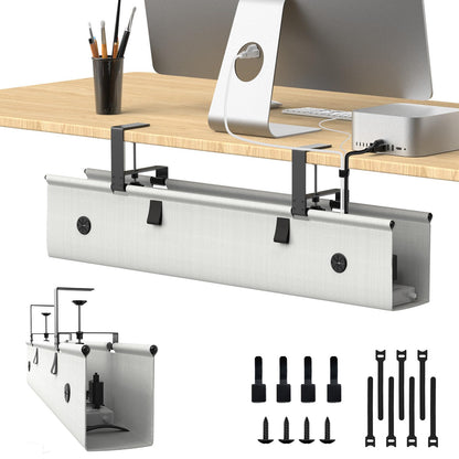 Under Desk Cable Management Tray with No-Drill Wire Organizer
