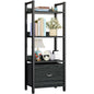 Furologee Tall Bookshelf with Drawers