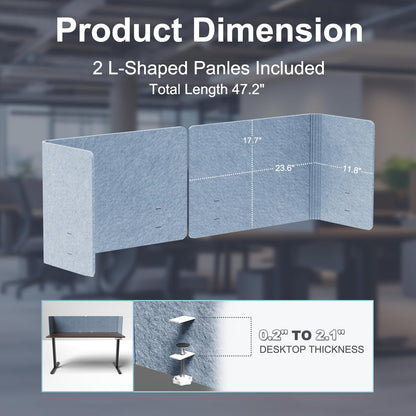 L-Shaped Desk Privacy Panel with Acoustic Divider Design