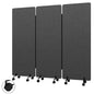 3-Panel Portable Office Partition,Mobile Acoustic Wall Divider with Wheels