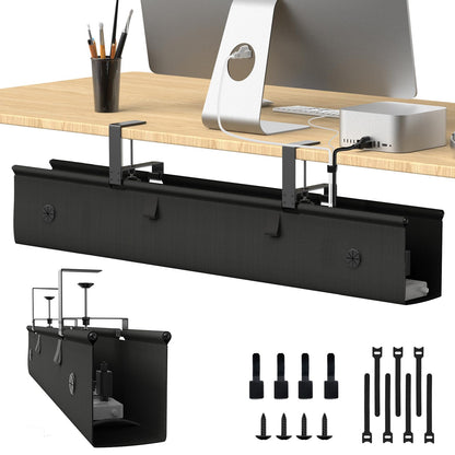 Under Desk Cable Management Tray with No-Drill Wire Organizer