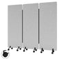 3-Panel Portable Office Partition,Mobile Acoustic Wall Divider with Wheels