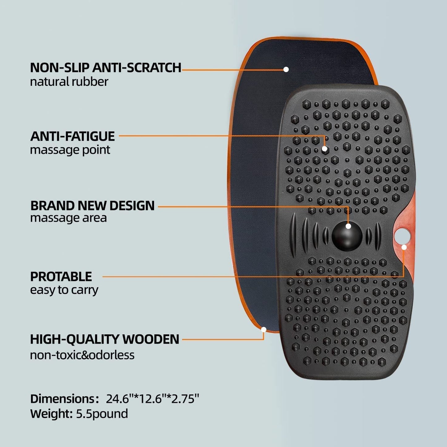 Standing Desk Balance Board with Anti-Fatigue Comfort Mat Design