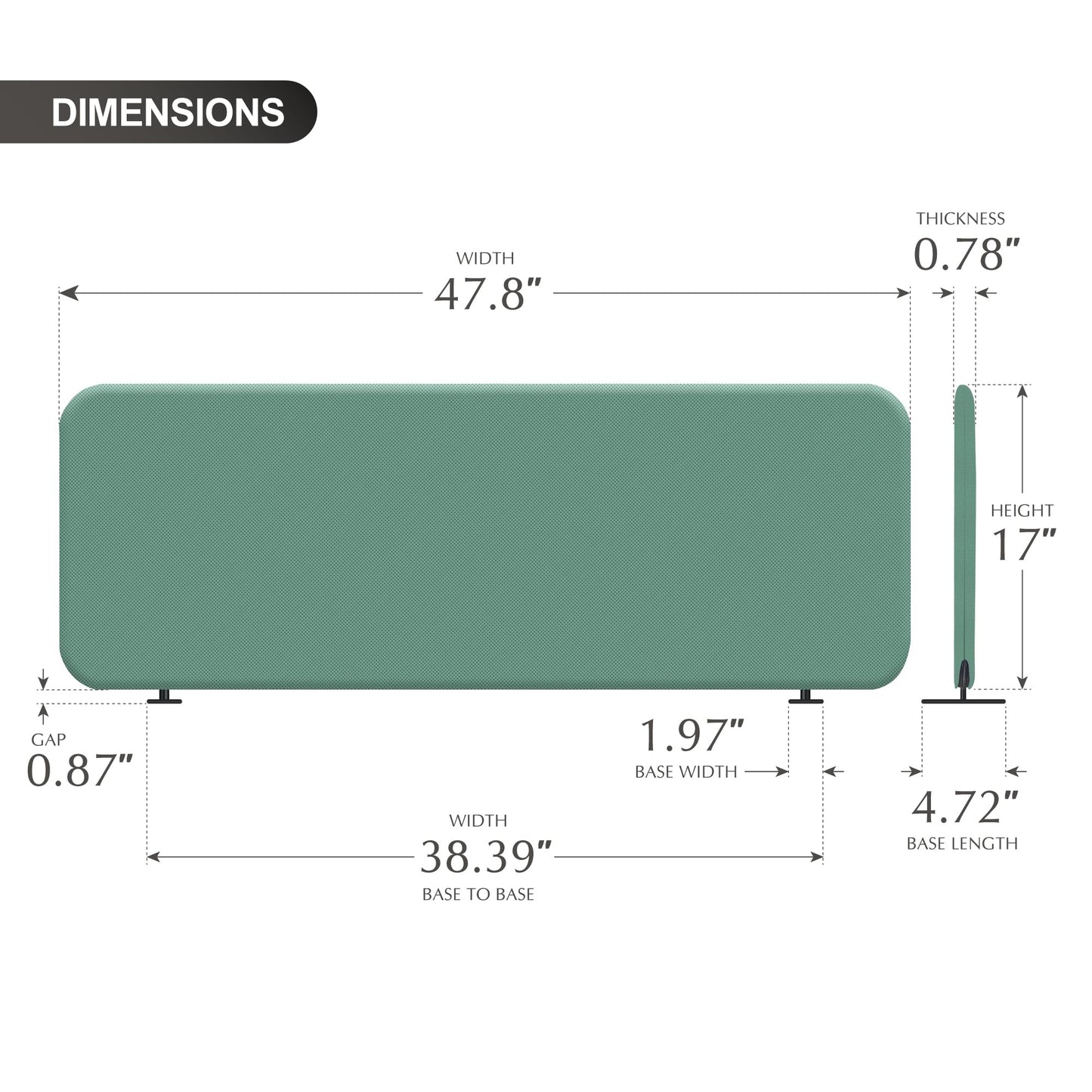 Freestanding Desk Divider Panel for Office Privacy & Workspace Separation