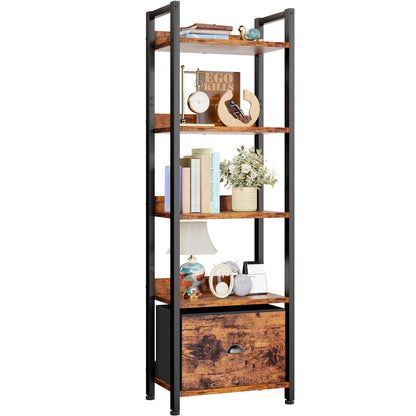 Furologee Tall Bookshelf with Drawers