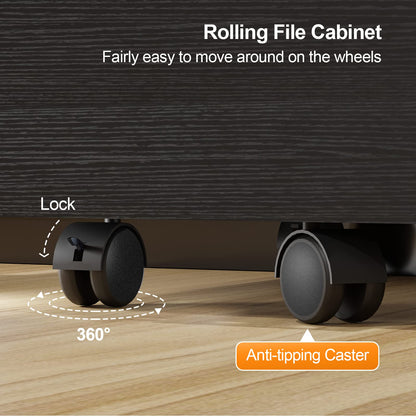 VINGLI Wood File Cabinet for Home Office