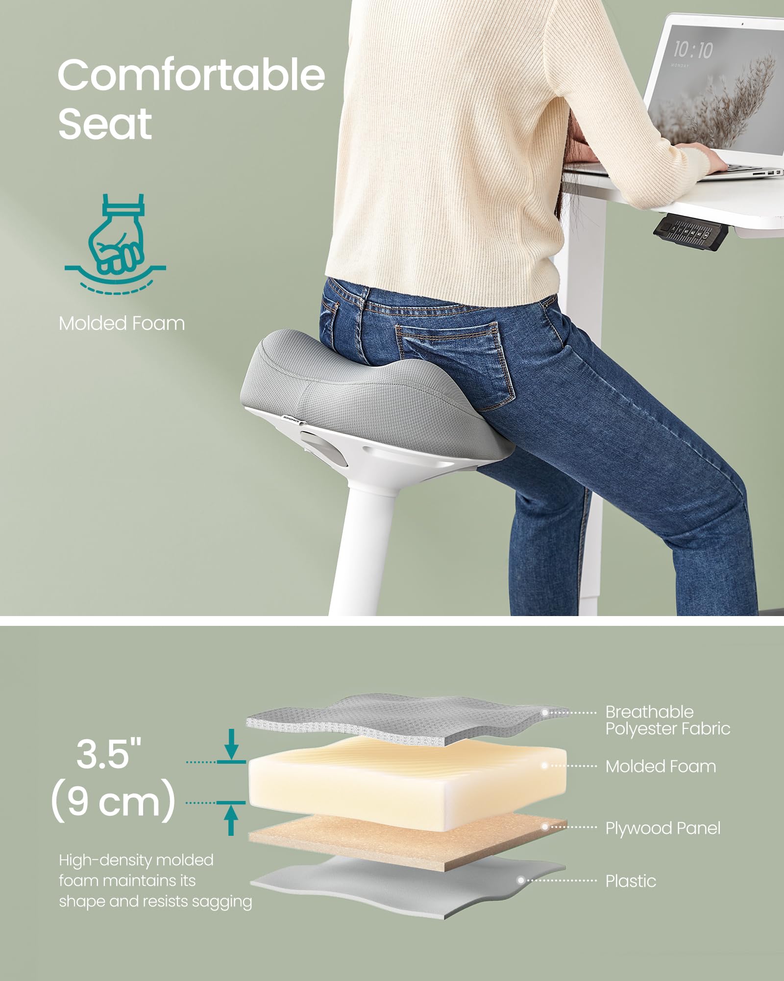 Adjustable Ergonomic Wobble Stool for Active Sitting & Standing Desks