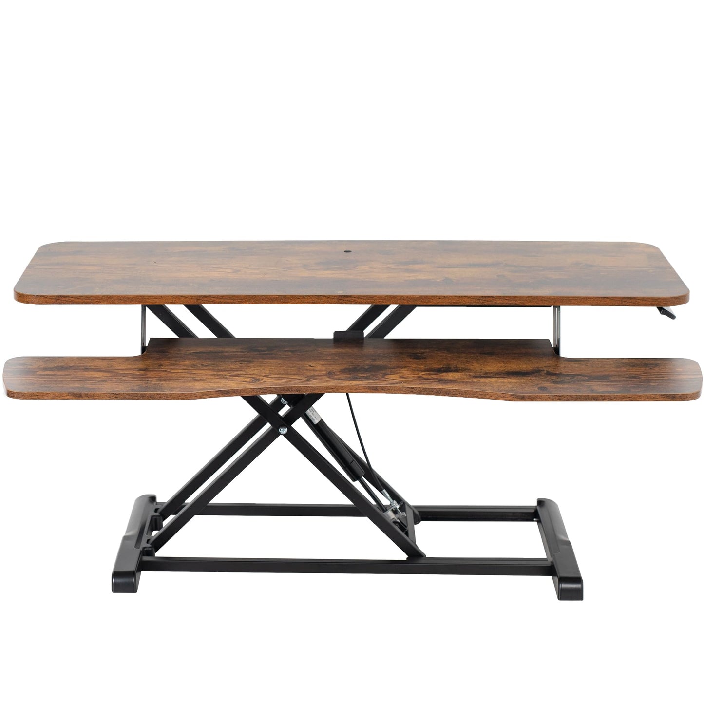 Height Adjustable Desk Converter with Dual Monitor Workstation