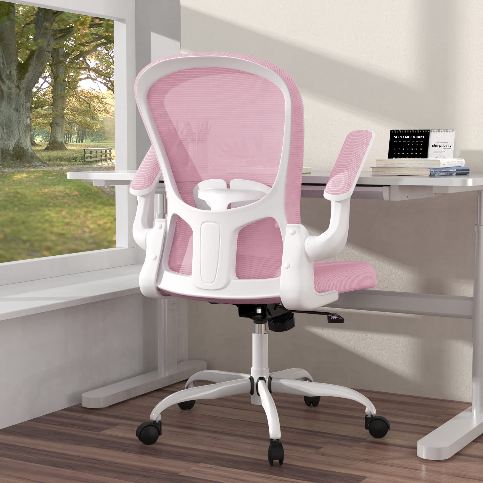 Ergonomic Mesh Office Chair with Lumbar Support & Flip-up Arms