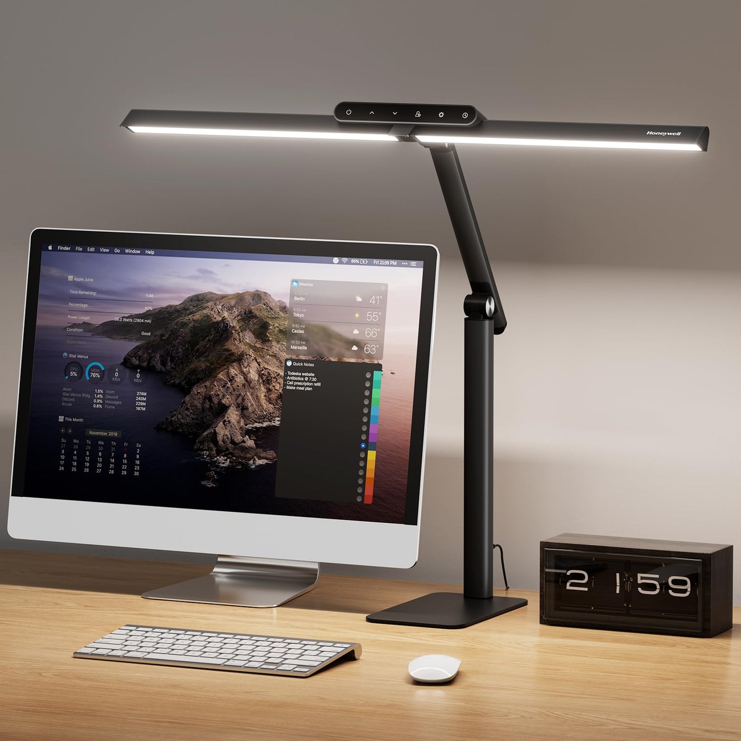 LED Desk Lamp with Clamp Mount & Adjustable Color Modes