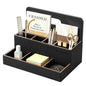 Mesh Desk Organizer with Wooden Storage Design for Office Supplies
