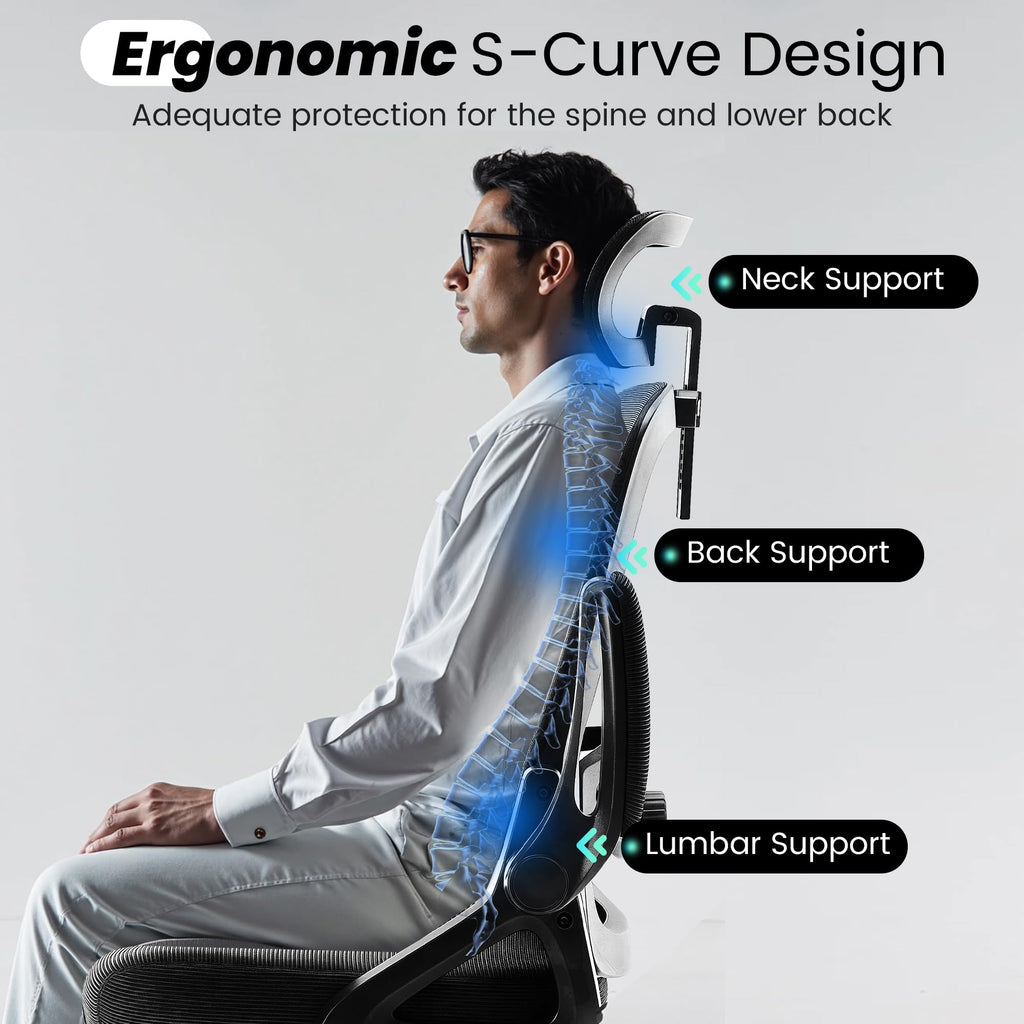 Ergonomic Office Chair with Lumbar Support & Breathable Mesh