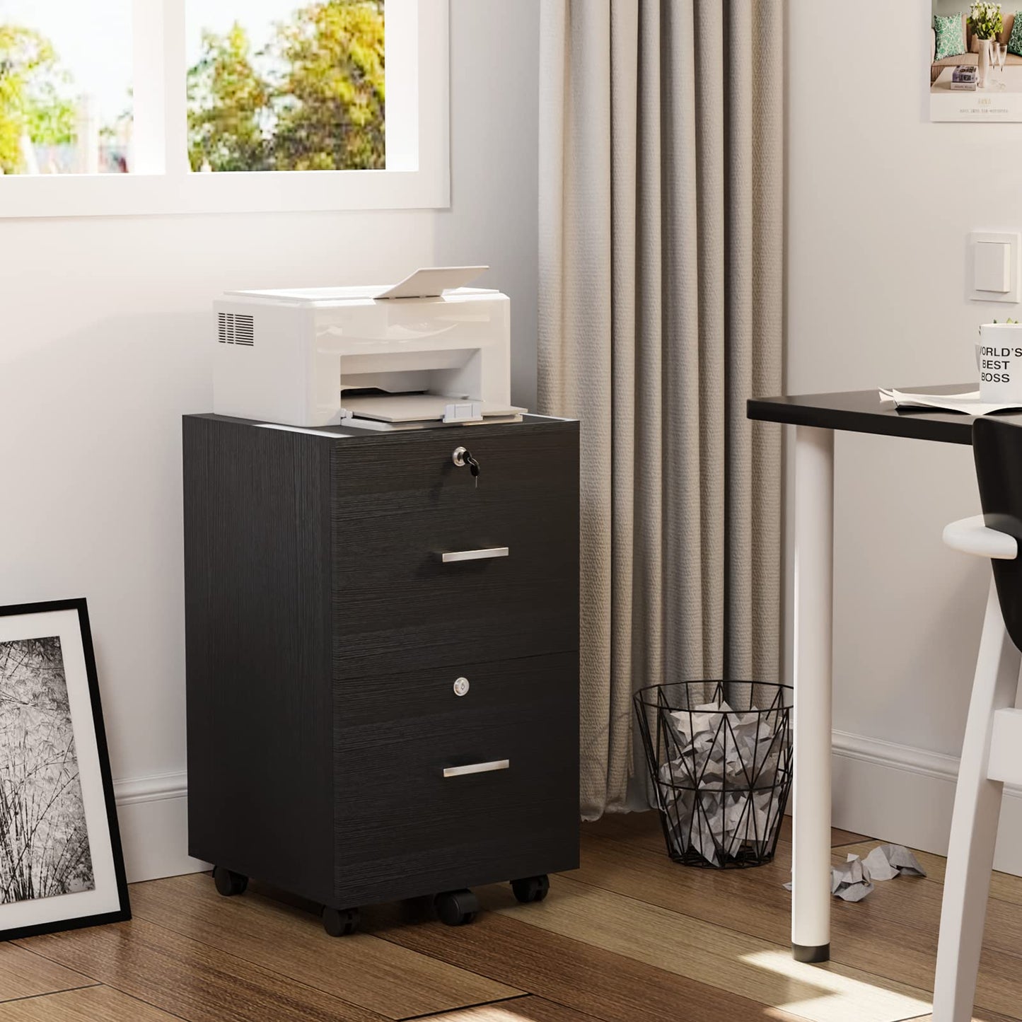 VINGLI Wood File Cabinet for Home Office