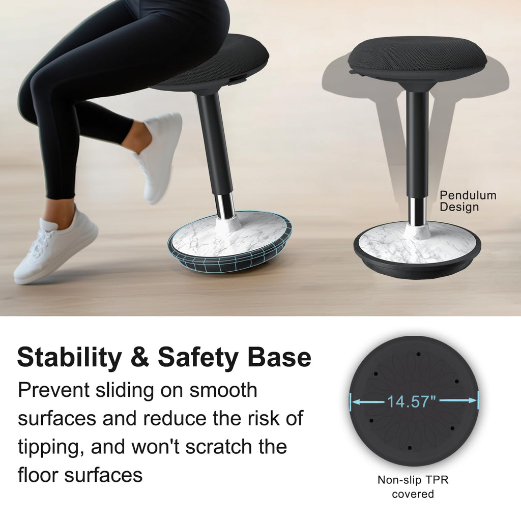 Adjustable Wobble Stool with 360° Motion & Ergonomic Base
