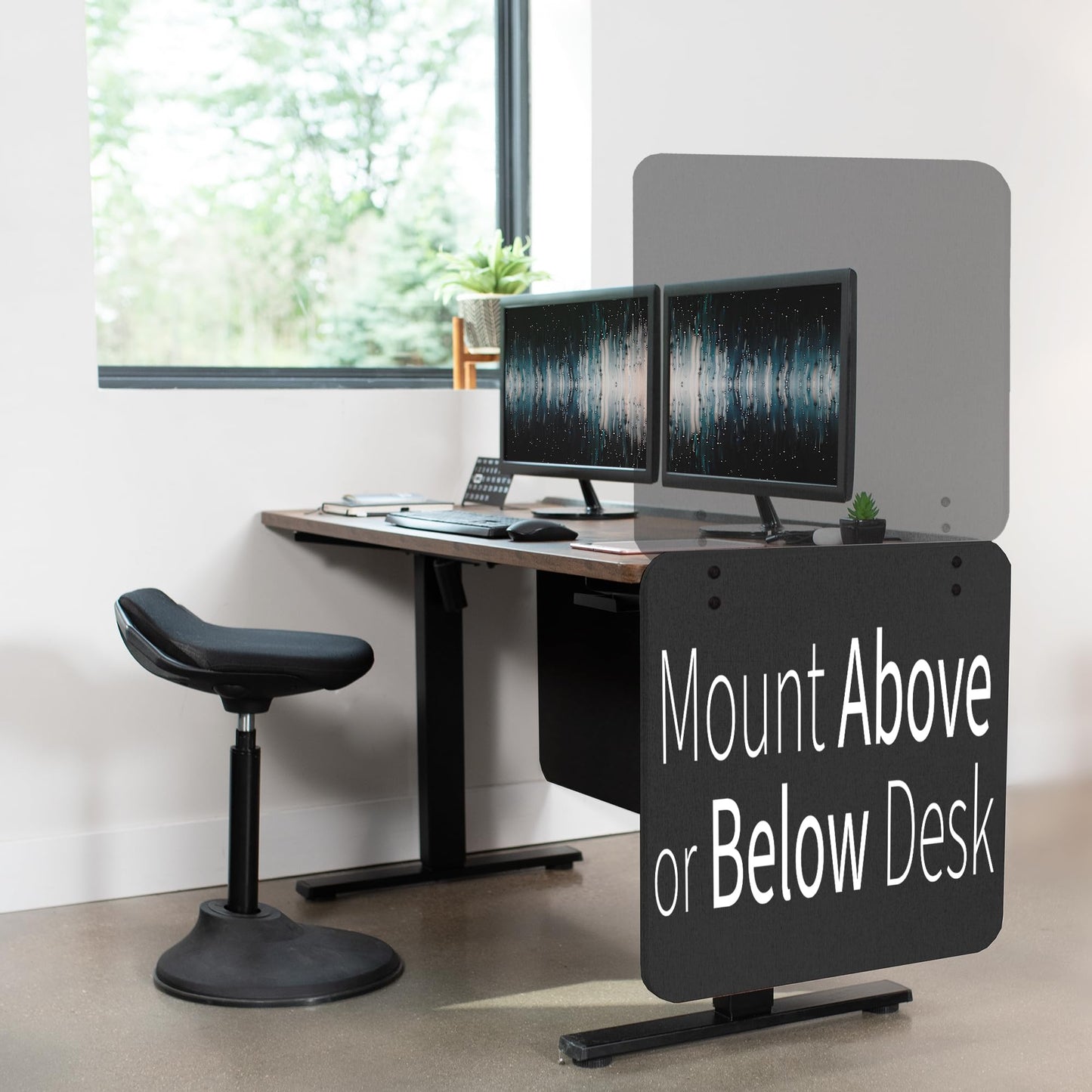 VIVO Freestanding Privacy Panel, Cubicle Divider, Acoustic Wall Partition