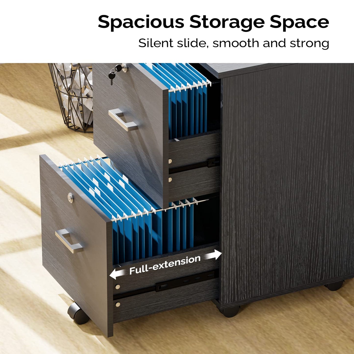 VINGLI Wood File Cabinet for Home Office