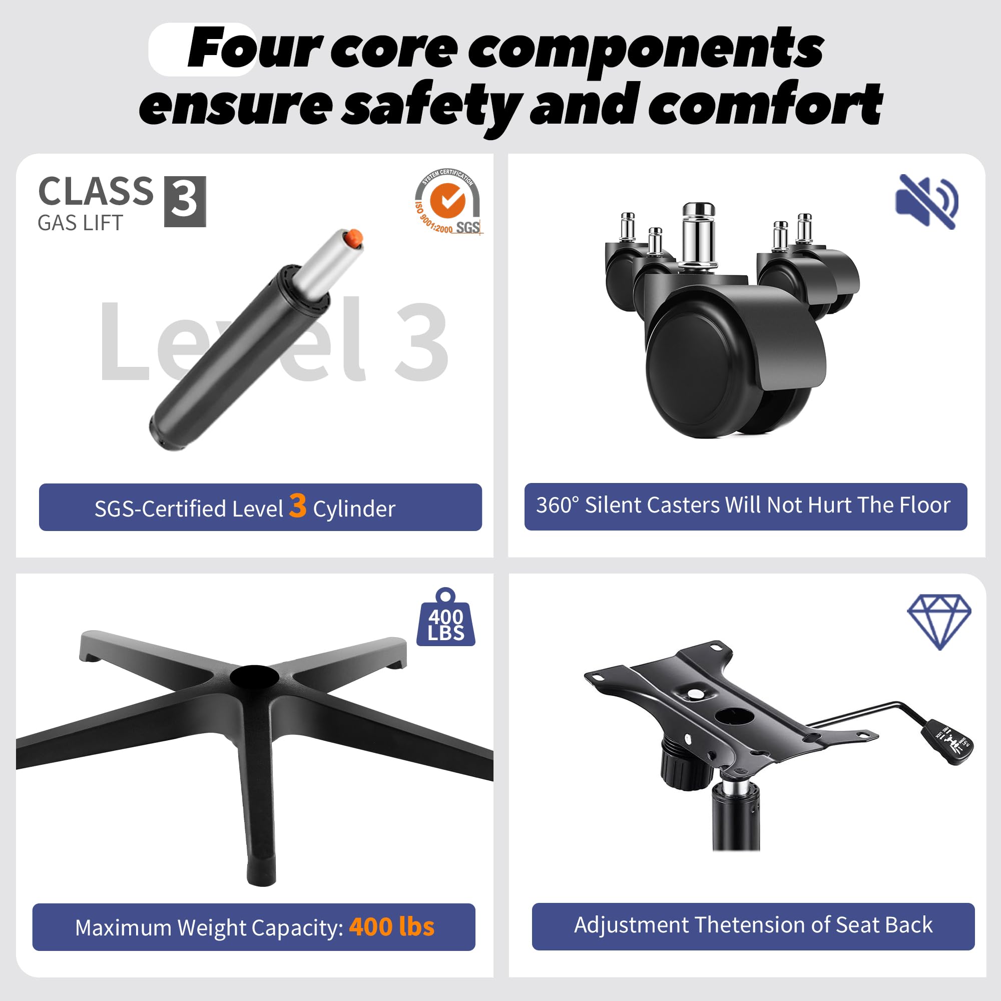 Ergonomic Office Chair with Lumbar Support & Breathable Mesh