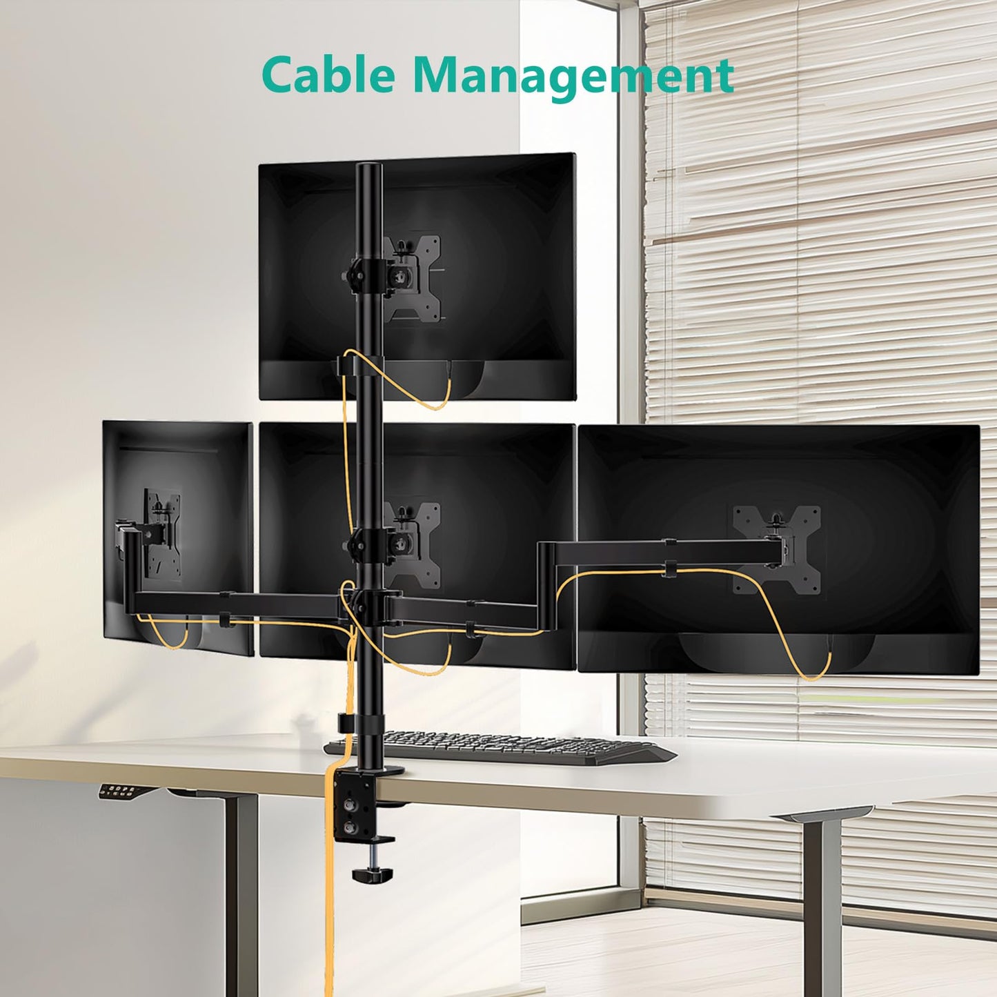 WALI Adjustable Monitor Arms C-Clamp and Free-Standing