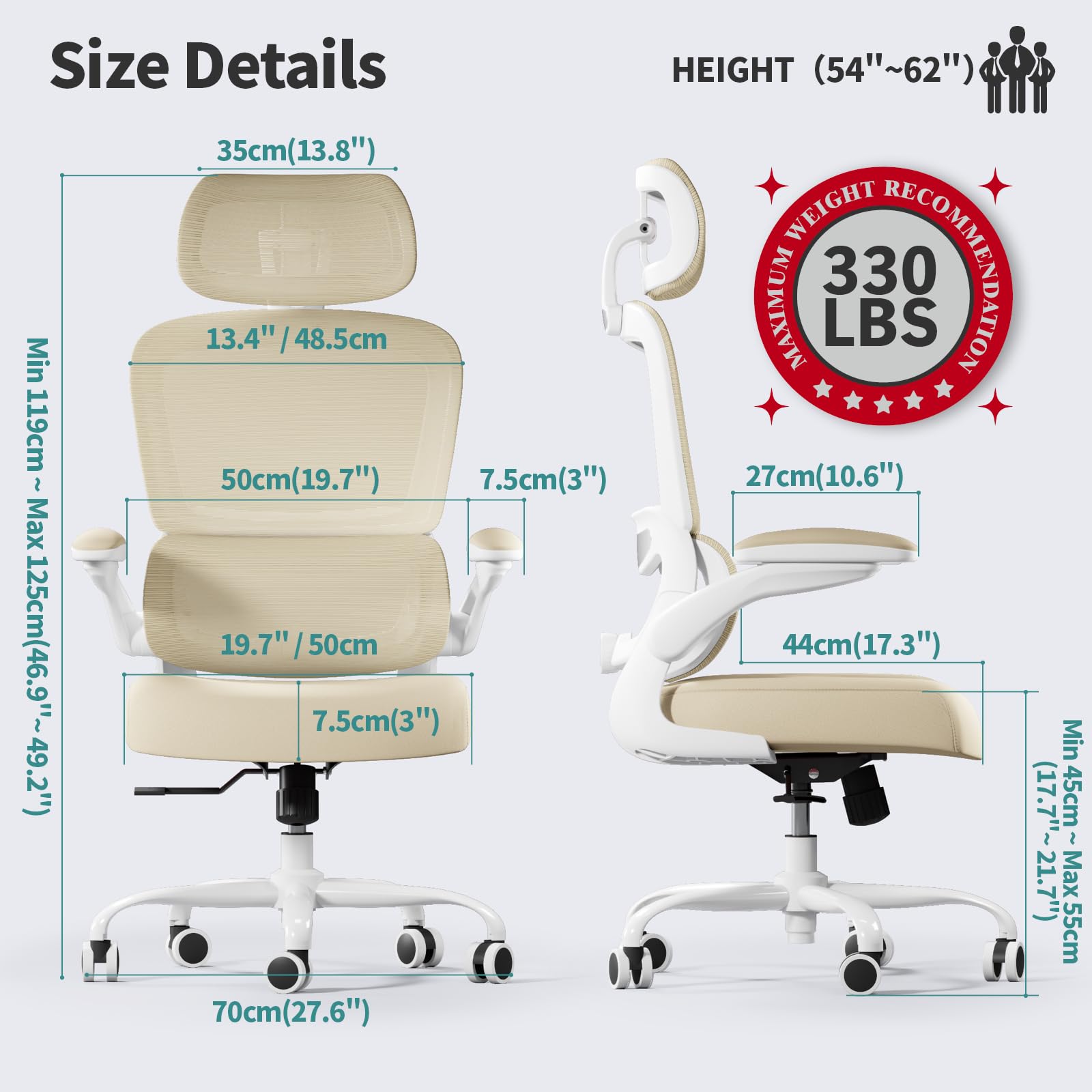 TRALT Office Chair Ergonomic Desk Chair - Gaming Chair with Lumbar Support
