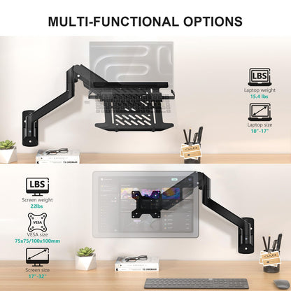 WALI Laptop Adjustable/Full Adjustable/Wall/Pegboard/Car Mounts