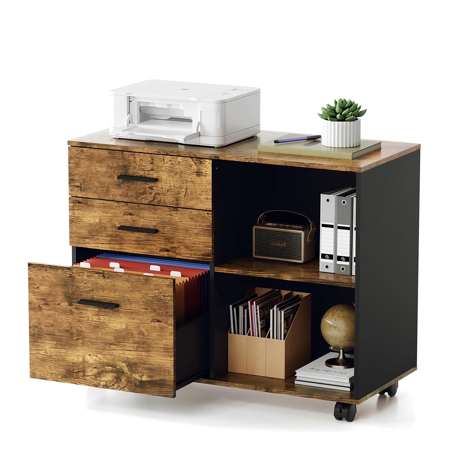VINGLI Wood File Cabinet for Home Office