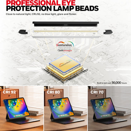 Wide LED Desk Lamp with Clamp Mount & Adjustable Lighting