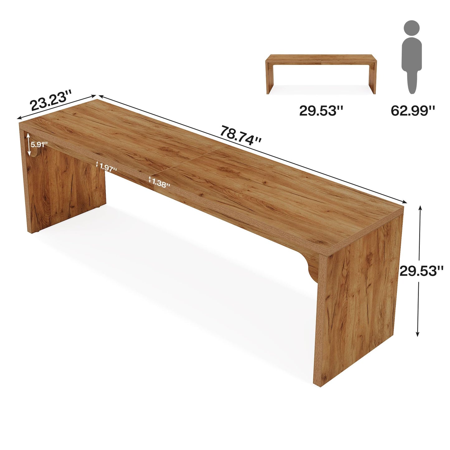 Extra Long Two-Person Office Desk for Home Workstations