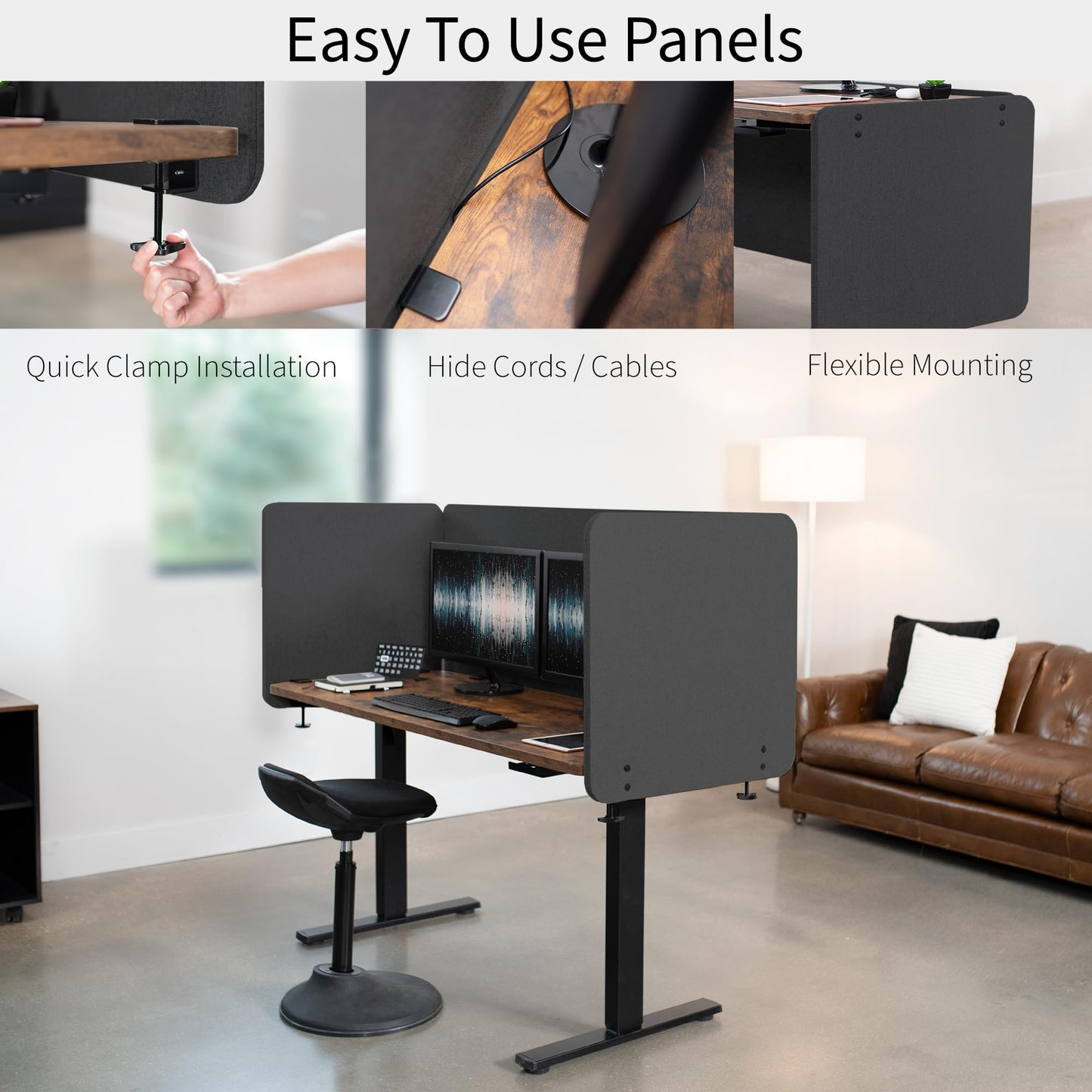 VIVO Freestanding Privacy Panel, Cubicle Divider, Acoustic Wall Partition