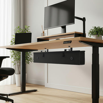 Under Desk Cable Management Tray with No-Drill Wire Organizer