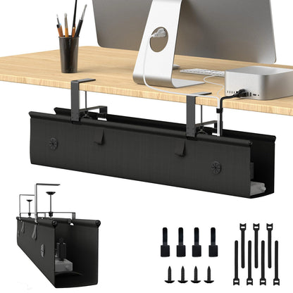 Under Desk Cable Management Tray with No-Drill Wire Organizer