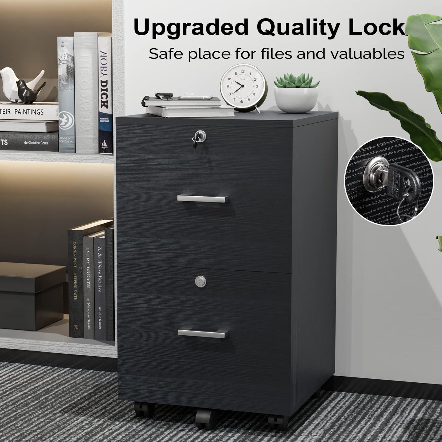 VINGLI Wood File Cabinet for Home Office