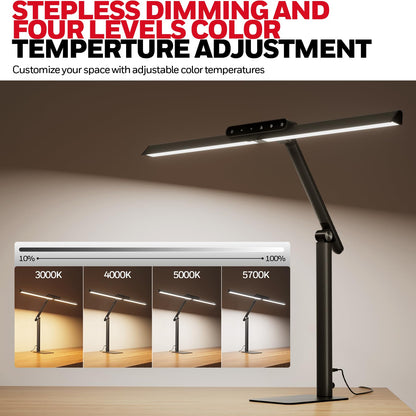 LED Desk Lamp with Clamp Mount & Adjustable Color Modes