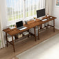 Long Office Desk with Storage Shelves for Dual Workstations