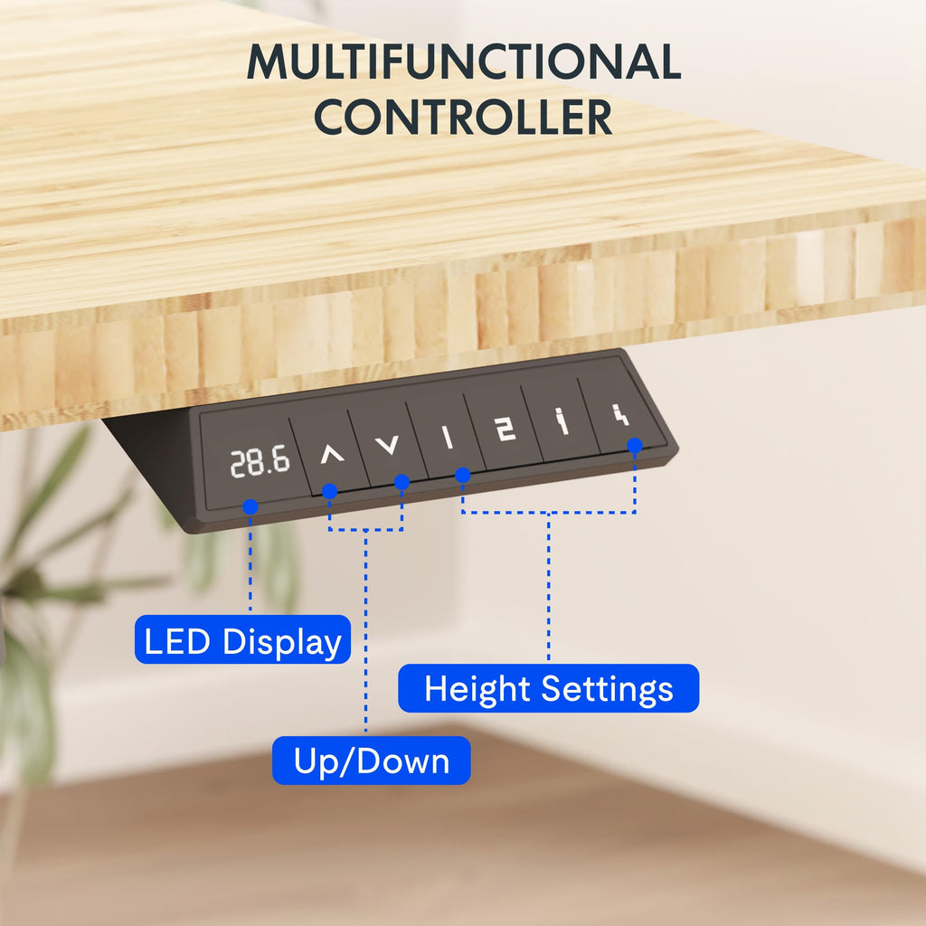 Height Adjustable Standing Desk with Cable Management & Power Hub